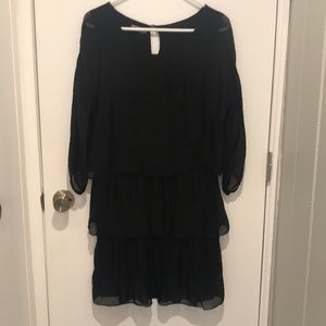 Silk wavy hem dress